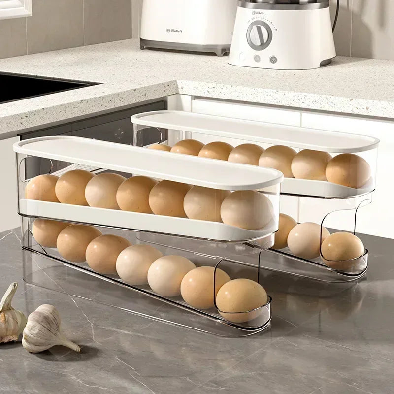 Bilayer Rolling Egg Storage Box