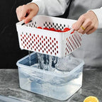 Fridge Storage Box with Drain Basket