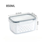 Fridge Storage Box with Drain Basket