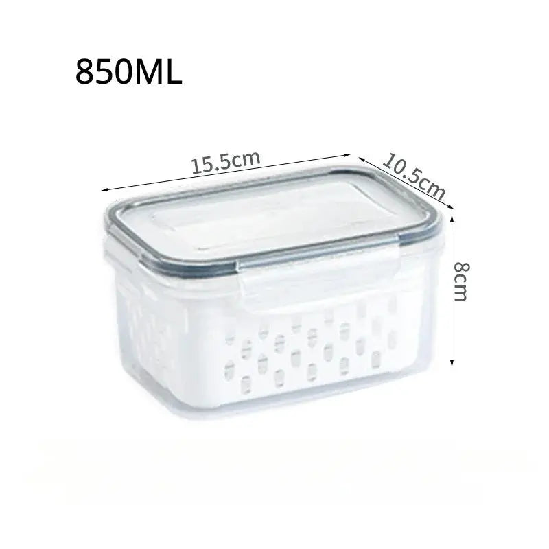 Fridge Storage Box with Drain Basket