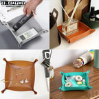 Leather Foldable Tray Storage Box