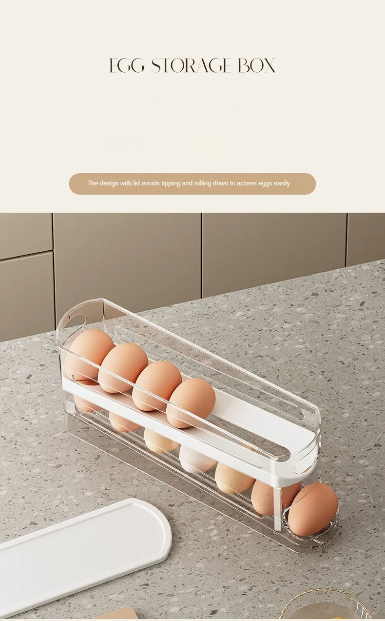 Bilayer Rolling Egg Storage Box