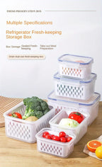 Fridge Storage Box with Drain Basket