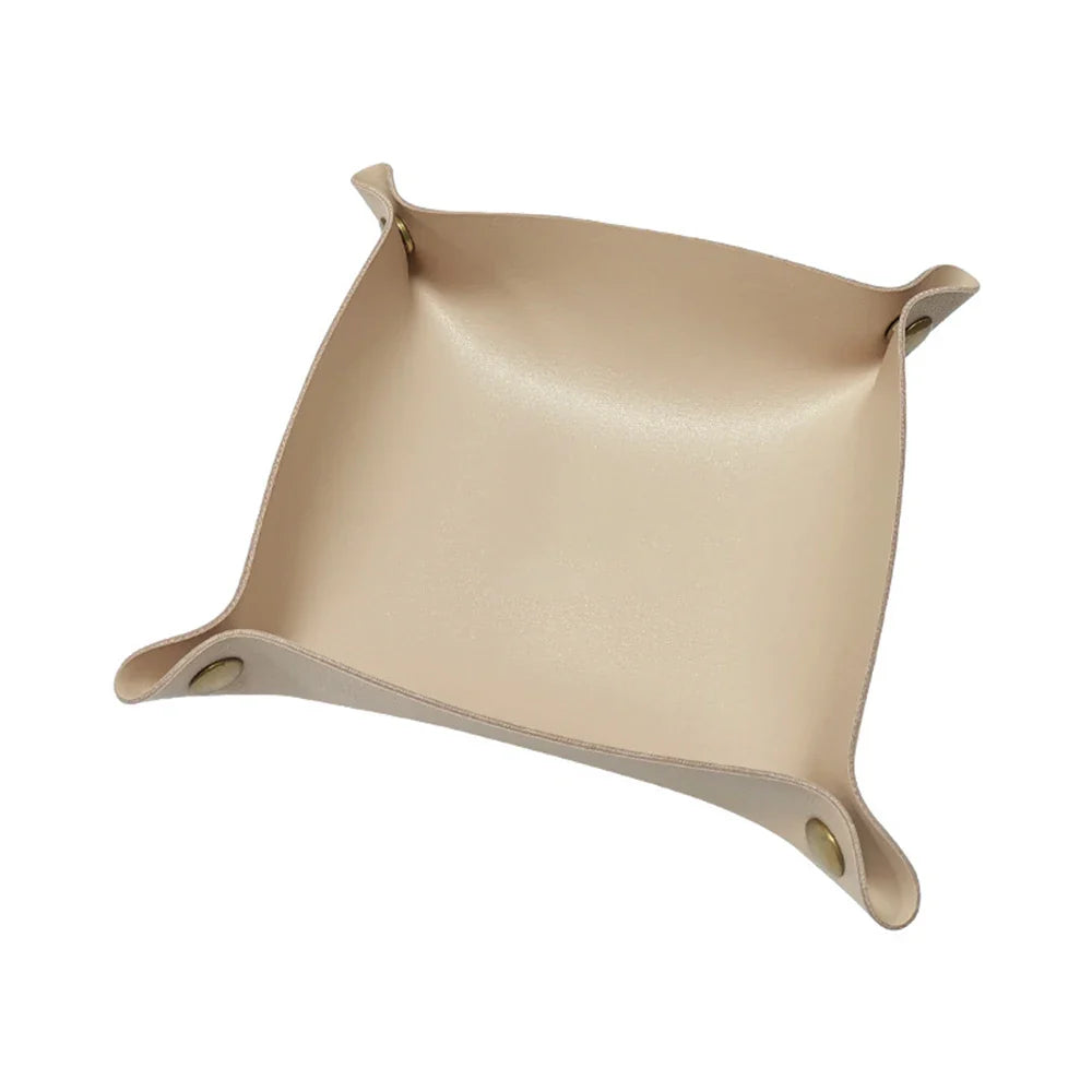 Leather Foldable Tray Storage Box