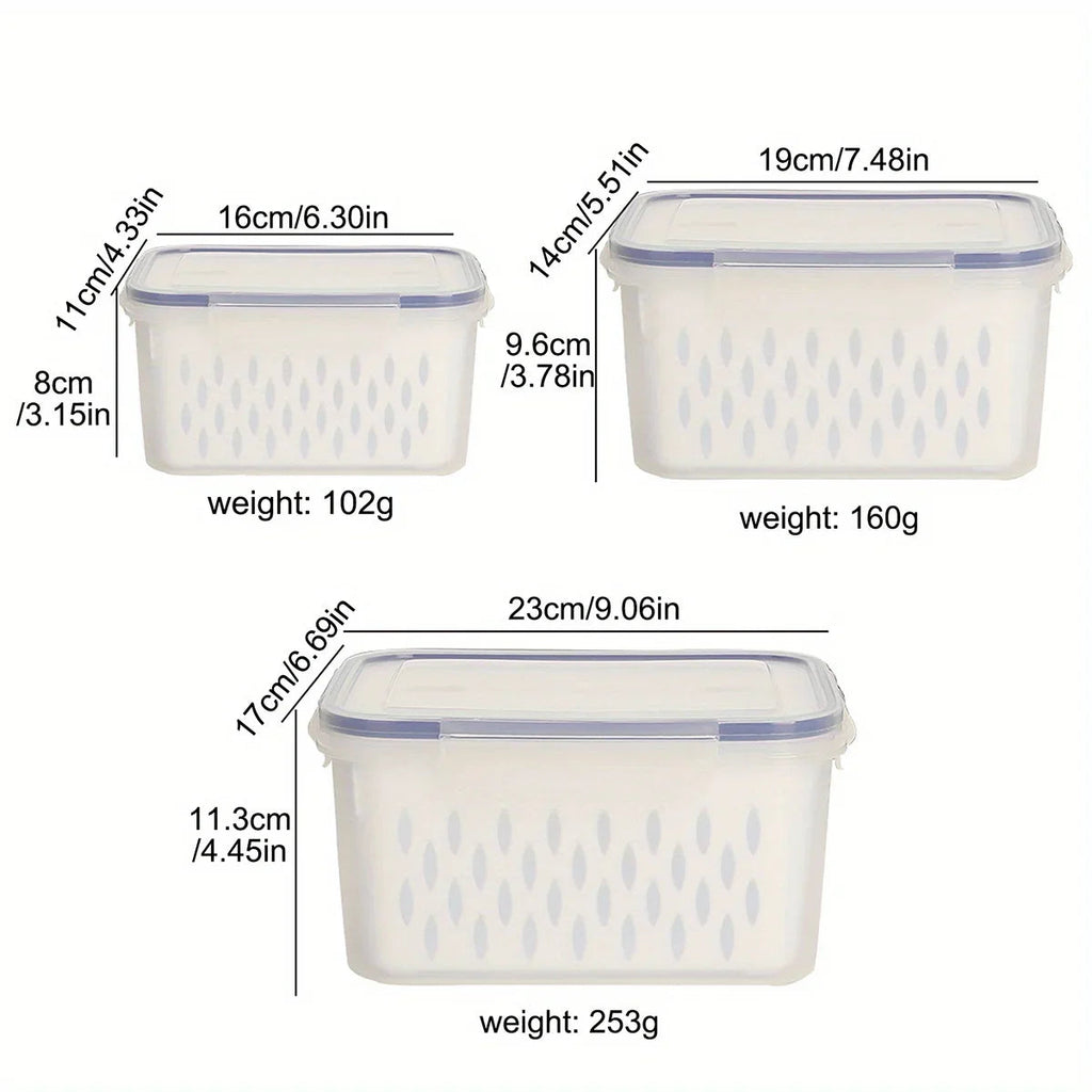 Fridge Storage Box with Drain Basket