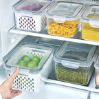 Fridge Storage Box with Drain Basket