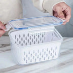 Fridge Storage Box with Drain Basket