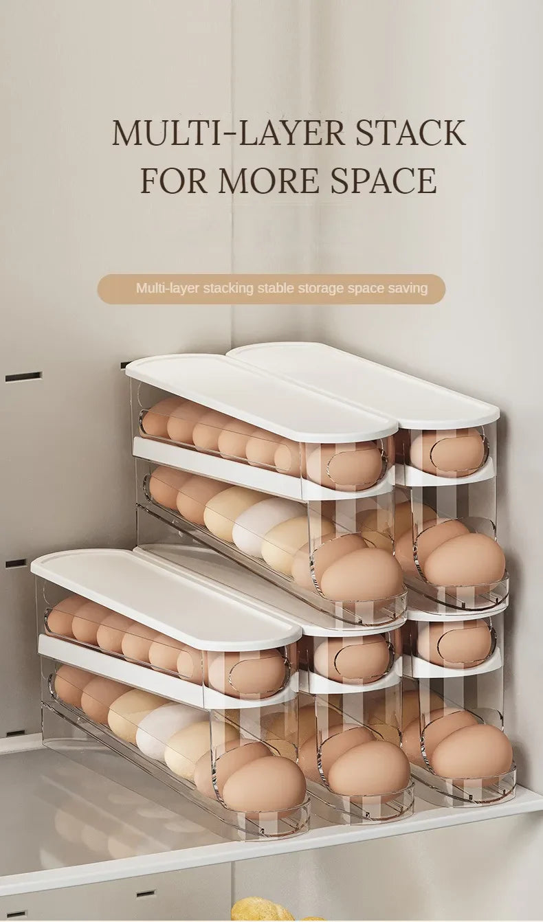Bilayer Rolling Egg Storage Box