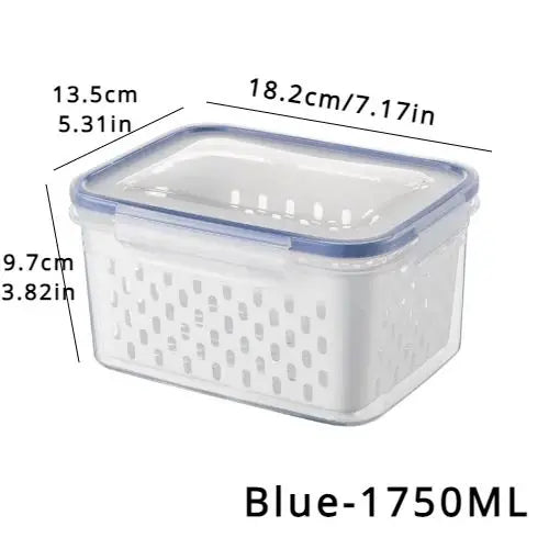 Fridge Storage Box with Drain Basket