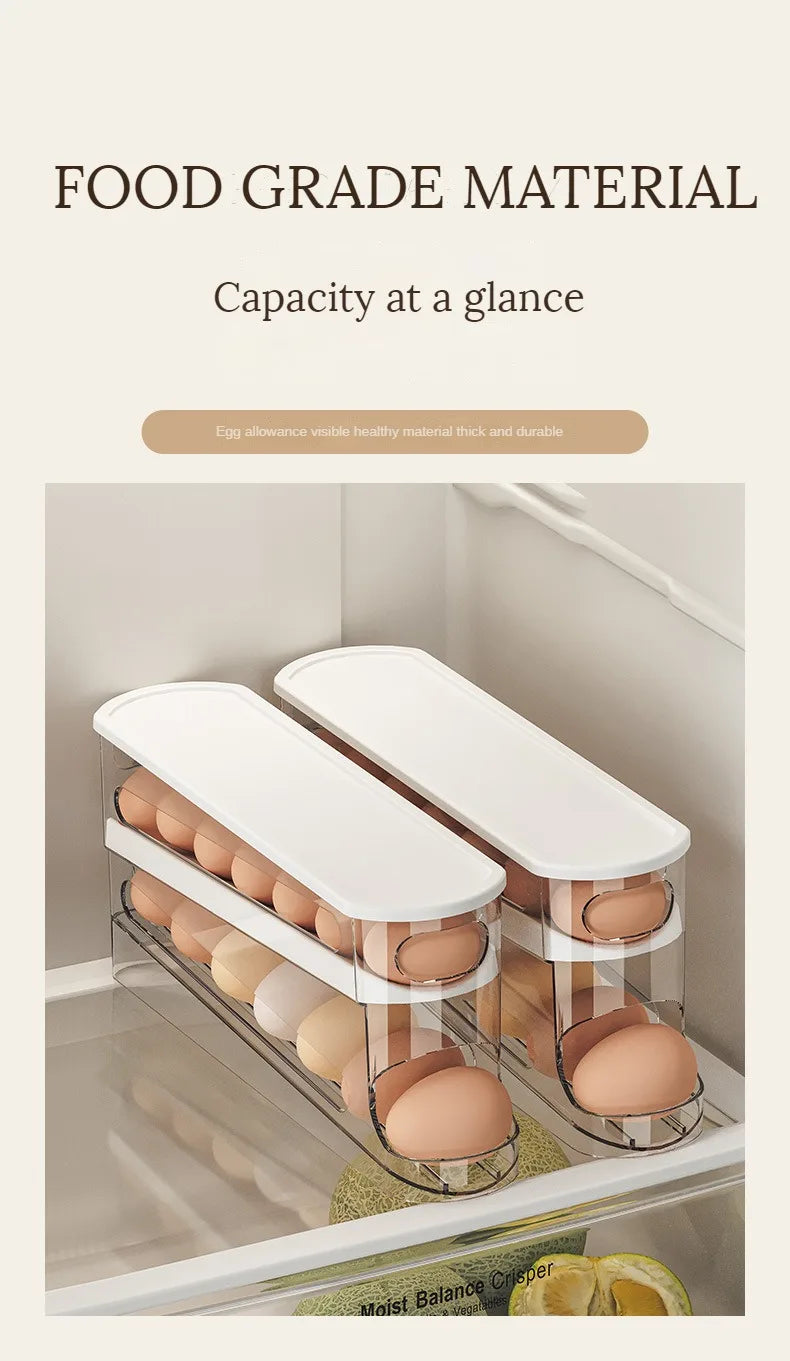 Bilayer Rolling Egg Storage Box