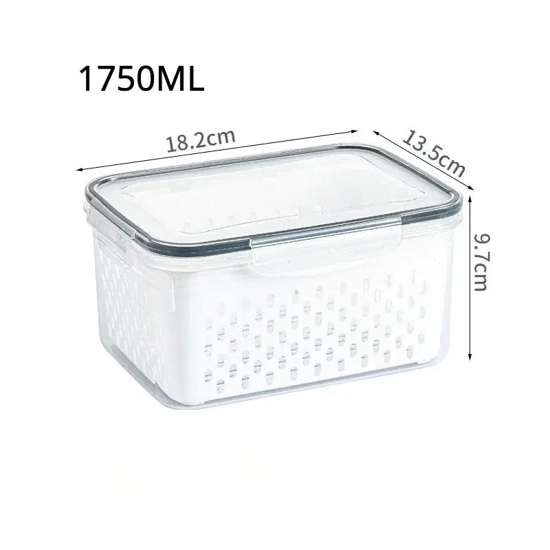 Fridge Storage Box with Drain Basket