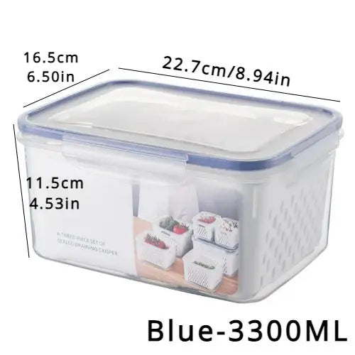Fridge Storage Box with Drain Basket